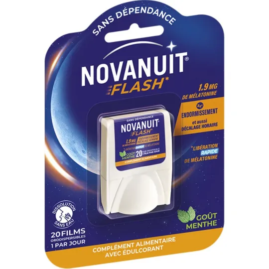 Novanuit Flash 1.9mg Mélatonine Menthe Novanuit Flash 1.9mg Mélatonine Menthe