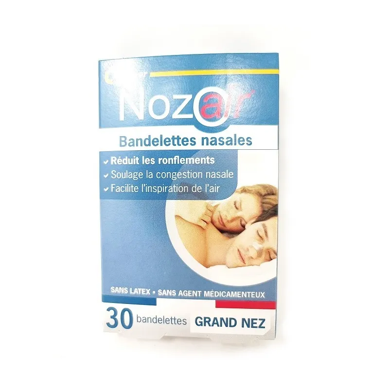 Nozoair 30 Bandelettes Nasales Anti-ronflement Grand Nez Nozoair 30 Bandelettes Nasales Anti-ronflement Grand Nez