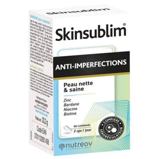 Nutreov Skinsublim Anti-imperfections 60 comprimés Nutreov Skinsublim Anti-imperfections 60 comprimés