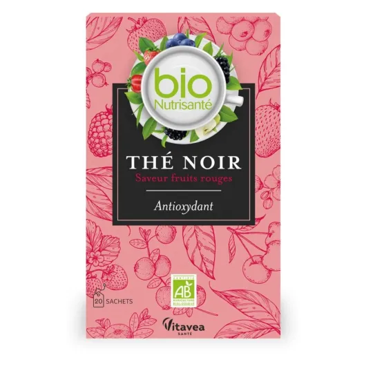 Nutrisanté Bio Thé Noir Antioxydant Saveur Fruits Rouges 20 Sachets