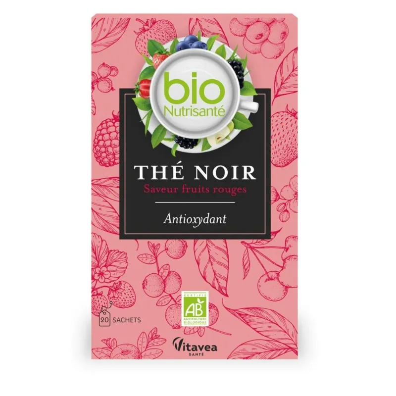 Nutrisanté Bio Thé Noir Antioxydant Saveur Fruits Rouges 20 Sachets