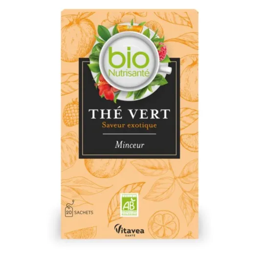Nutrisanté Bio Thé Vert Minceur Saveur Exotique 20 Sachets Nutrisanté Bio Thé Vert Minceur Saveur Exotique 20 Sachets