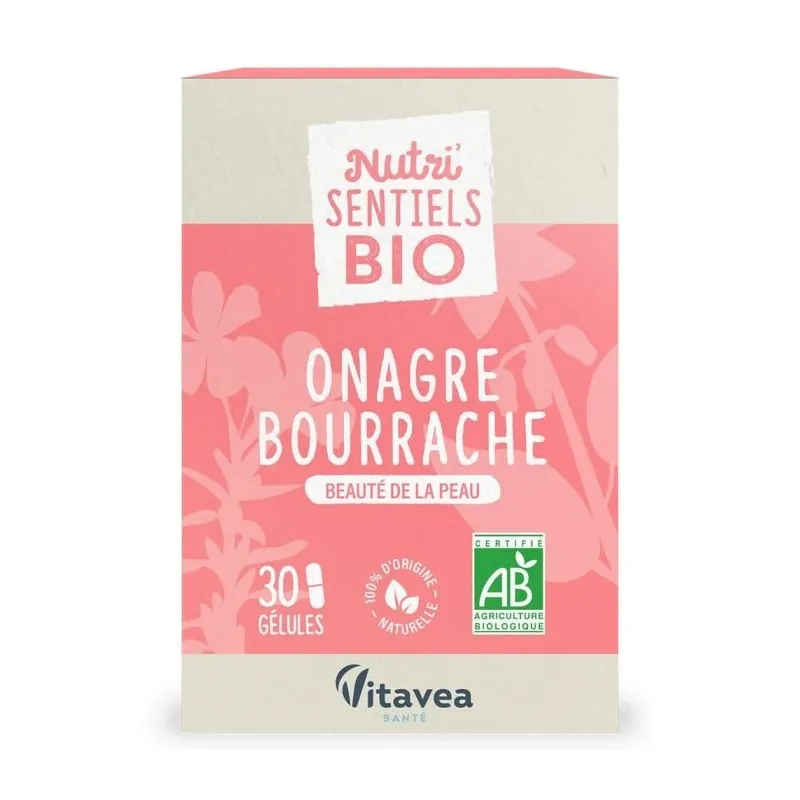 Nutri'sentiels Bio Onagre Bourrache 30 gélules Nutri'sentiels Bio Onagre Bourrache 30 gélules