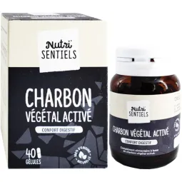 Nutri'sentiels Charbon Végétal Activé 40gélules
