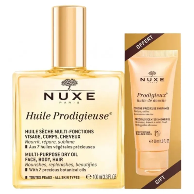 Nuxe Huile Prodigieuse 100ml +Prodigieux Huile de Douche 30ml OFFERTE Nuxe Huile Prodigieuse 100ml +Prodigieux Huile de Douche 30ml OFFERTE