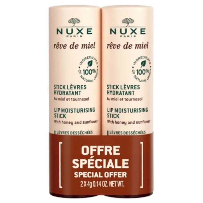 Nuxe Rêve de Miel Stick lèvres hydratant 2X4g