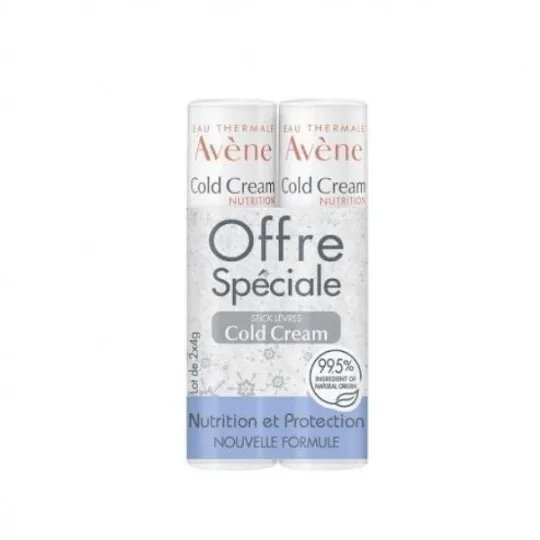 Avene Cold Cream Stick Lèvres Nourrissant Lot de 2 x 4g Avene Cold Cream Stick Lèvres Nourrissant Lot de 2 x 4g