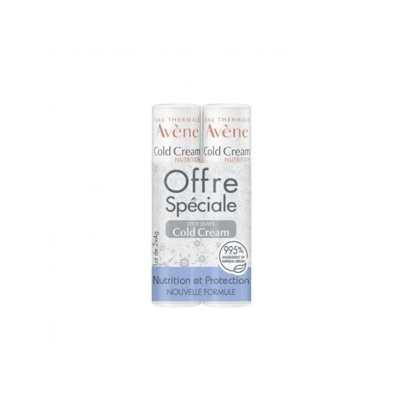 Avene Cold Cream Stick Lèvres Nourrissant Lot de 2 x 4g Avene Cold Cream Stick Lèvres Nourrissant Lot de 2 x 4g