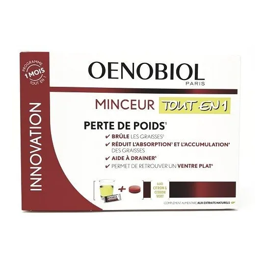 Oenobiol Minceur Tout en Un 30 Sticks et 60 Comprimés Oenobiol Minceur Tout en Un 30 Sticks et 60 Comprimés