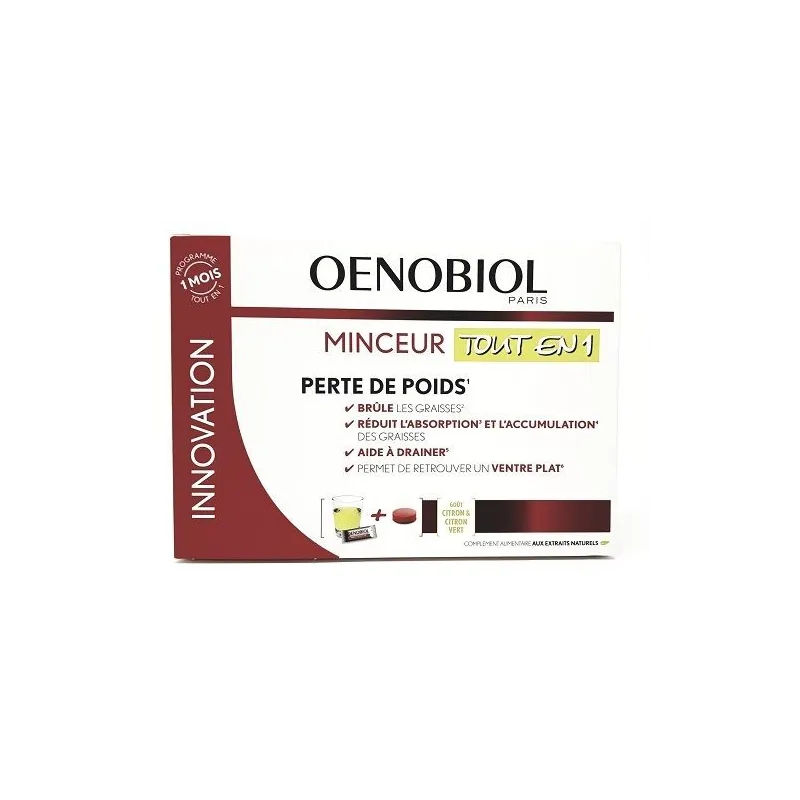 Oenobiol Minceur Tout en Un 30 Sticks et 60 Comprimés Oenobiol Minceur Tout en Un 30 Sticks et 60 Comprimés