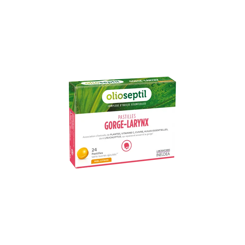 Olioseptil 24 Pastilles Gorge-Larynx. Olioseptil 24 Pastilles Gorge-Larynx.