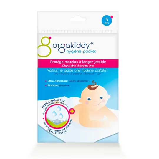 Orgakiddy Protège Matelas à Langer Jetable Blanc X5 Orgakiddy Protège Matelas à Langer Jetable Blanc X5