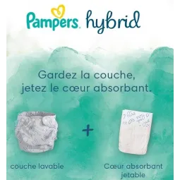 Pampers Hybrid 3-16 kg 25 Coeurs Absorbants