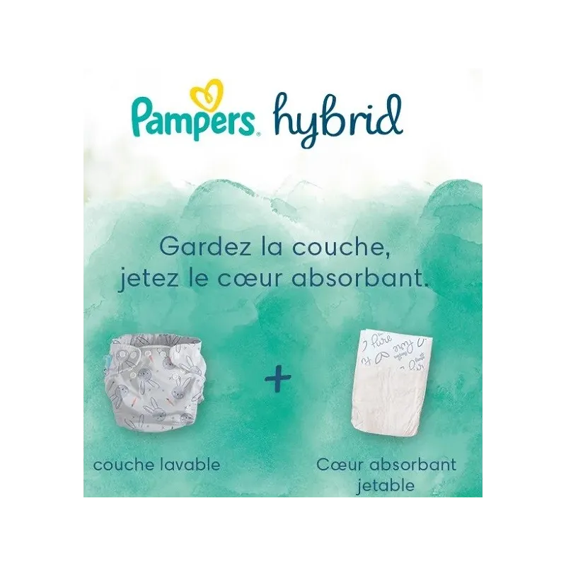Pampers Hybrid 3-16 kg 25 Coeurs Absorbants Pampers Hybrid 3-16 kg 25 Coeurs Absorbants