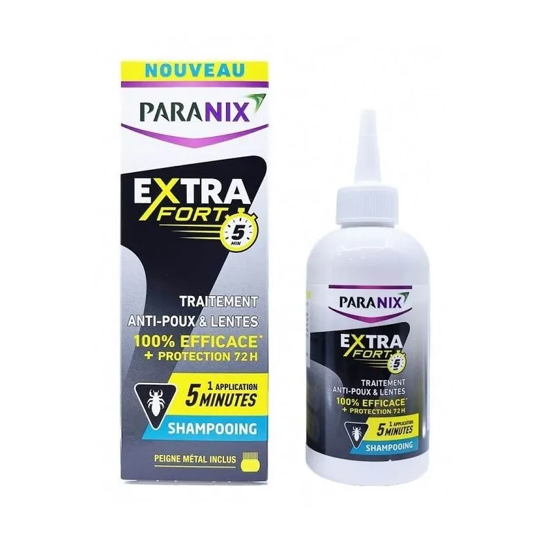 Paranix Extra Fort Shampoing Anti-Poux et Lentes 200ml +Peigne Paranix Extra Fort Shampoing Anti-Poux et Lentes 200ml +Peigne