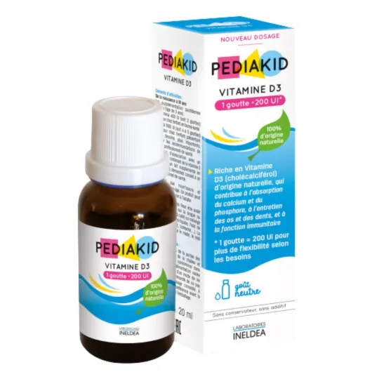 Pediakid Vitamine D3 Gouttes Buvables 20ml Pediakid Vitamine D3 Gouttes Buvables 20ml