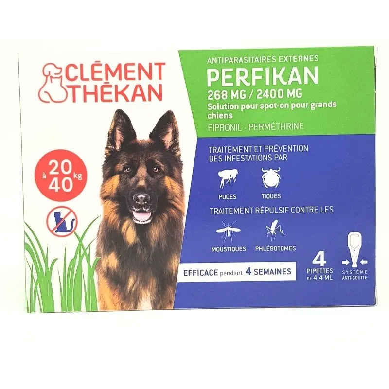 Perfikan Chien de 20 à 40kg 4 pipettes Perfikan Chien de 20 à 40kg 4 pipettes