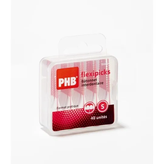PHB Flexipicks 40 Bâtonnets Interdentaires Taille S PHB Flexipicks 40 Bâtonnets Interdentaires Taille S