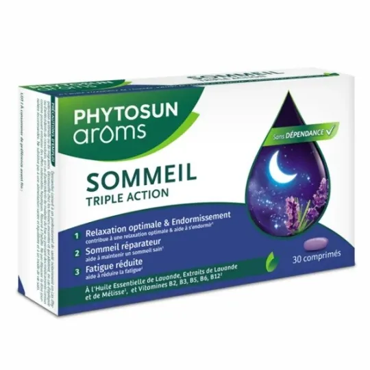 Phytosun Aroms Sommeil Triple Action 30 comprimés Phytosun Aroms Sommeil Triple Action 30 comprimés