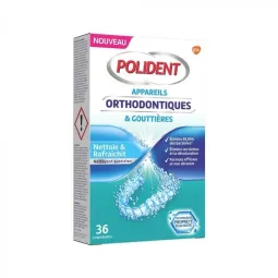 Polident Nettoyant Quotidien Appareils Orthodontiques& Gouttières 36 Comprimés