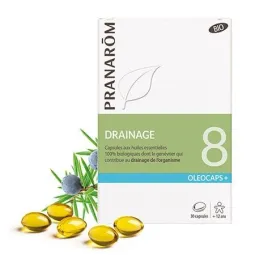 Pranarôm Oléocaps+ 8 Drainage Bio 30 Capsules