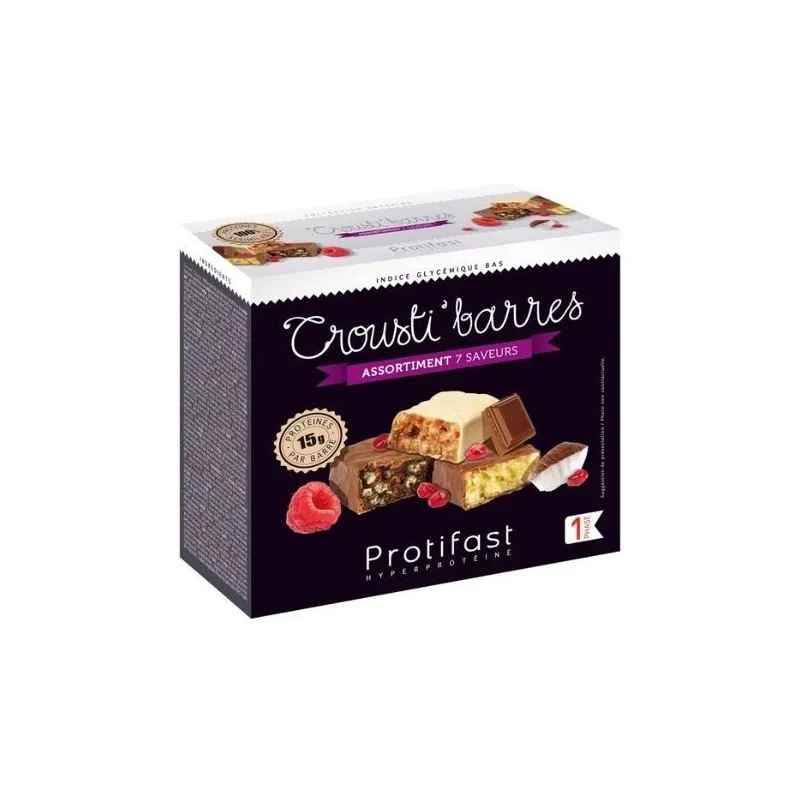 Protifast Assortiment Barres Hyperprotéinées Crousti 7 barres Protifast Assortiment Barres Hyperprotéinées Crousti 7 barres