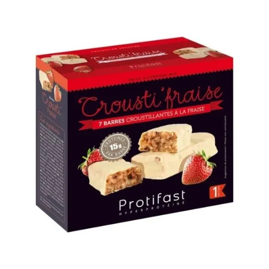 Protifast Barres Hyperprotéinées Crousti Fraise 7 barres Protifast Barres Hyperprotéinées Crousti Fraise 7 barres