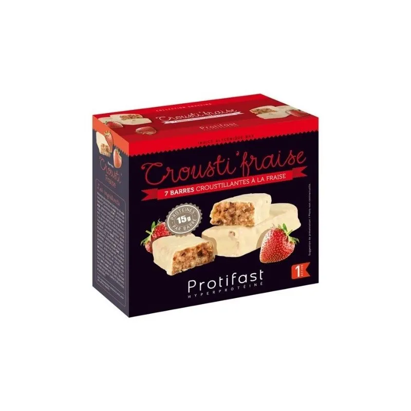 Protifast Barres Hyperprotéinées Crousti Fraise 7 barres Protifast Barres Hyperprotéinées Crousti Fraise 7 barres
