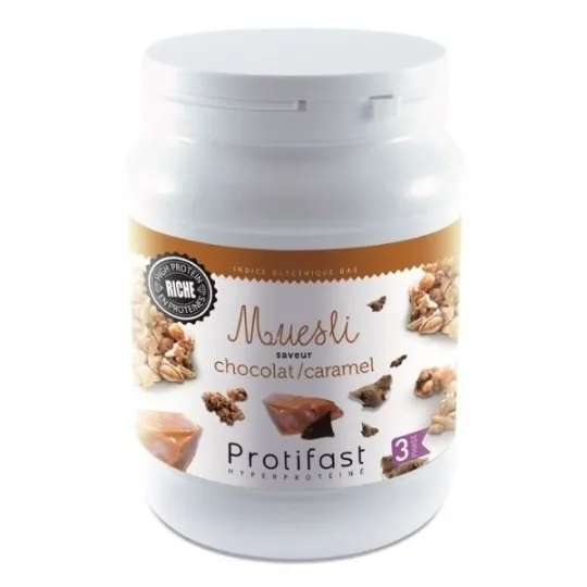 Protifast Céréales Muesli chocolat et caramel Pot 450gr Protifast Céréales Muesli chocolat et caramel Pot 450gr