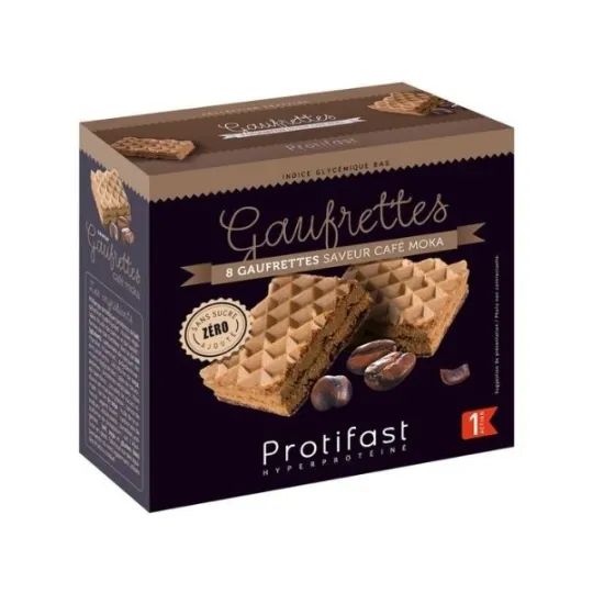 Protifast Gaufrettes Arome Café Moka 4 sachets de 2 gaufrettes Protifast Gaufrettes Arome Café Moka 4 sachets de 2 gaufrettes