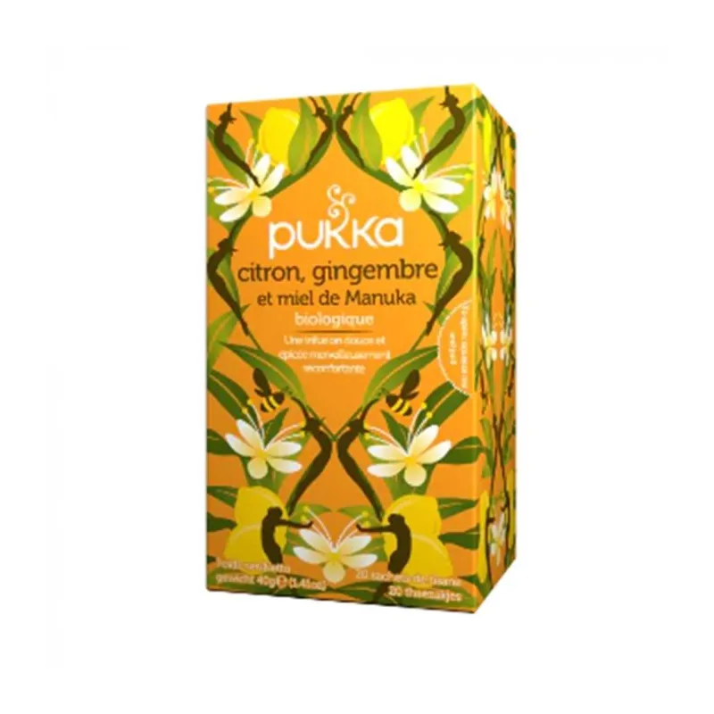 Pukka Immunité Citron Gingembre Miel De Manuka Bio 20 sachets