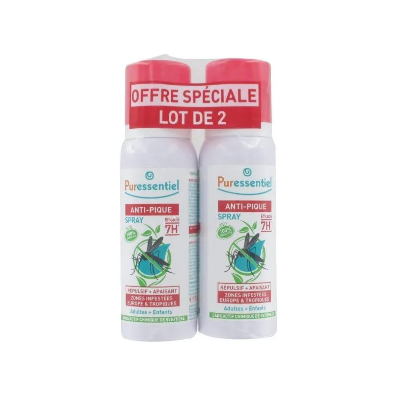 Puressentiel Anti-Pique Spray Repulsif et Apaisant Lot de 2x75ml Puressentiel Anti-Pique Spray Repulsif et Apaisant Lot de 2x75ml