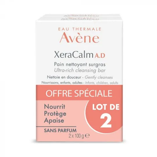 Avène XeraCalm A.D 2 Pains Nettoyants Surgras 100g Avène XeraCalm A.D 2 Pains Nettoyants Surgras 100g