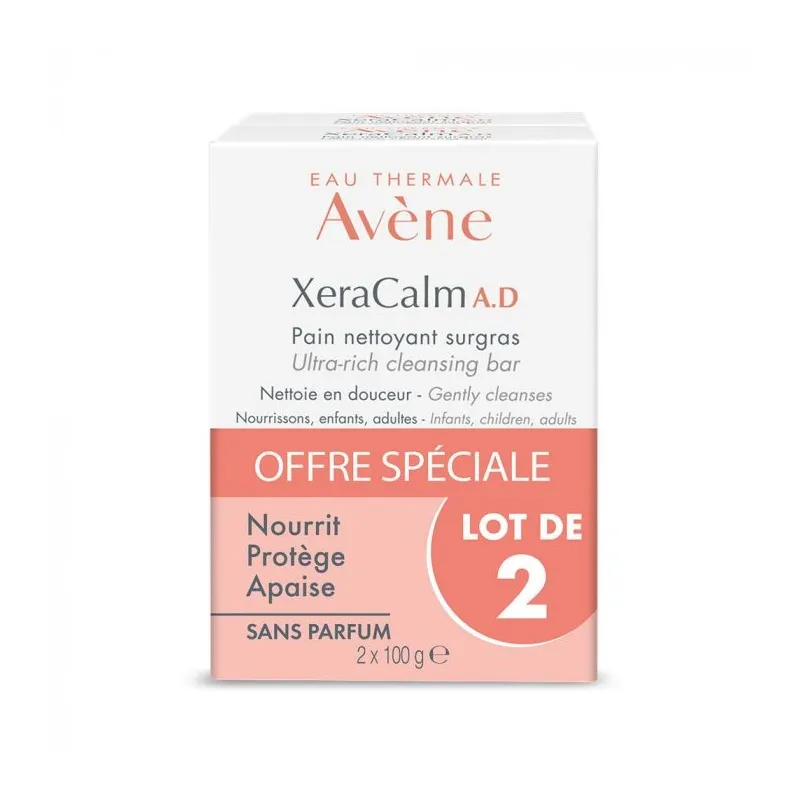 Avène XeraCalm A.D 2 Pains Nettoyants Surgras 100g Avène XeraCalm A.D 2 Pains Nettoyants Surgras 100g