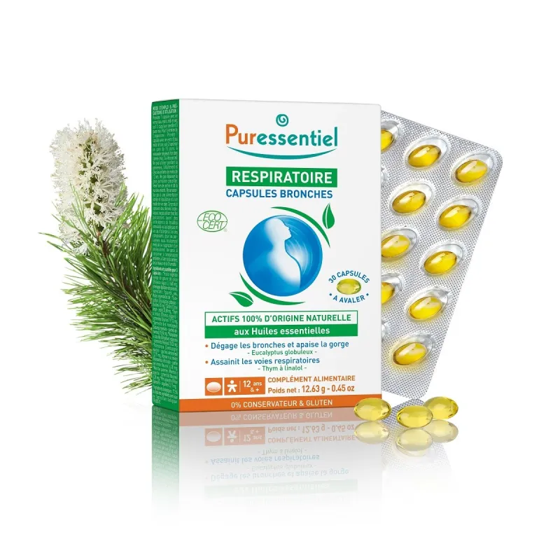 Puressentiel Respiratoire Capsules Bronches 30 capsules Puressentiel Respiratoire Capsules Bronches 30 capsules