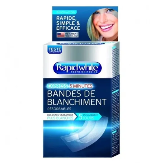 Rapid White Bandes de Blanchiment Résorbables 28 Bandes +Accélérateur 6ml Rapid White Bandes de Blanchiment Résorbables 28 Bandes +Accélérateur 6ml