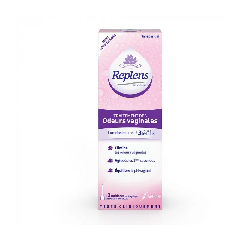 Replens Gel Vaginal Traitement des Odeurs 3 unidoses