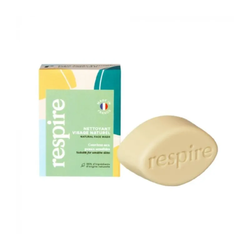 Respire Nettoyant Visage Solide Vegan 50g Respire Nettoyant Visage Solide Vegan 50g