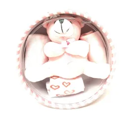 BabyOops Coffret 3 Paires de Chaussettes 0-6 mois-Ourson rose