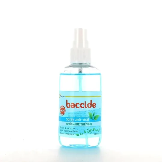 Baccide Spray Anti-Viral Fraîcheur Thé Vert 100ml Baccide Spray Anti-Viral Fraîcheur Thé Vert 100ml