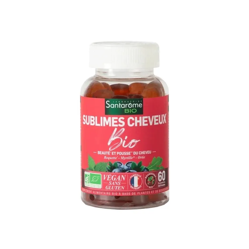 Santarôme Bio Sublimes Cheveux Bio Vegan 60 Gummies Santarôme Bio Sublimes Cheveux Bio Vegan 60 Gummies