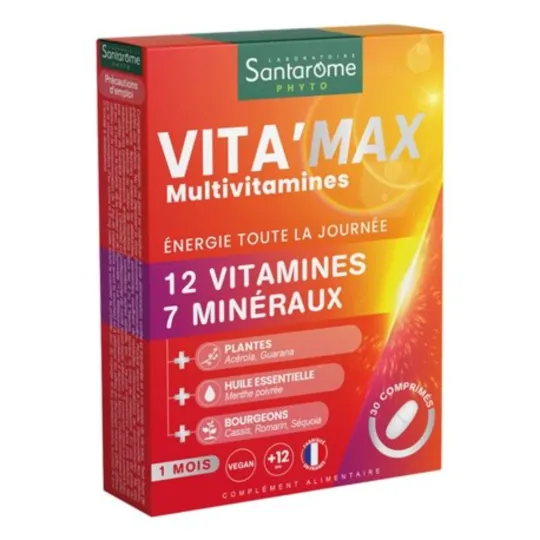 Santarôme Vita'Max Multivitamines 30 comprimés Santarôme Vita'Max Multivitamines 30 comprimés