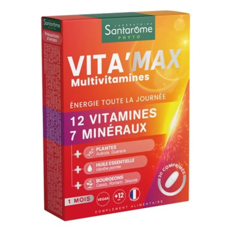 Santarôme Vita'Max Multivitamines 30 comprimés Santarôme Vita'Max Multivitamines 30 comprimés