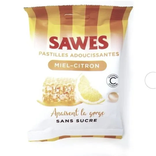 Sawes Pastilles Adoucissantes Miel-citron sans Sucre 50g Sawes Pastilles Adoucissantes Miel-citron sans Sucre 50g