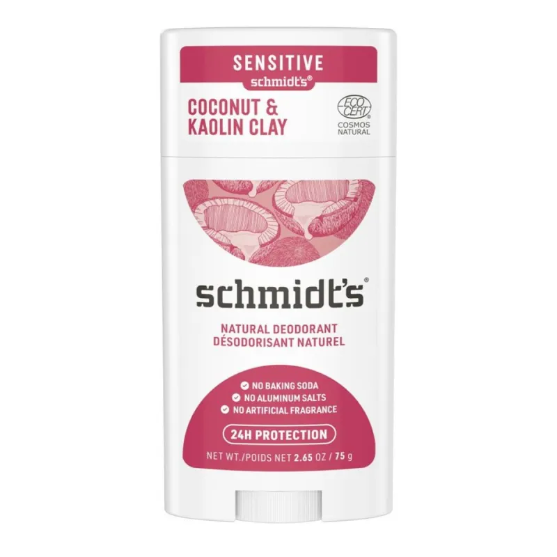 Schmidt's Déodorant Naturel Coconut & kaolin Sensitive Stick 75g Schmidt's Déodorant Naturel Coconut & kaolin Sensitive Stick 75g
