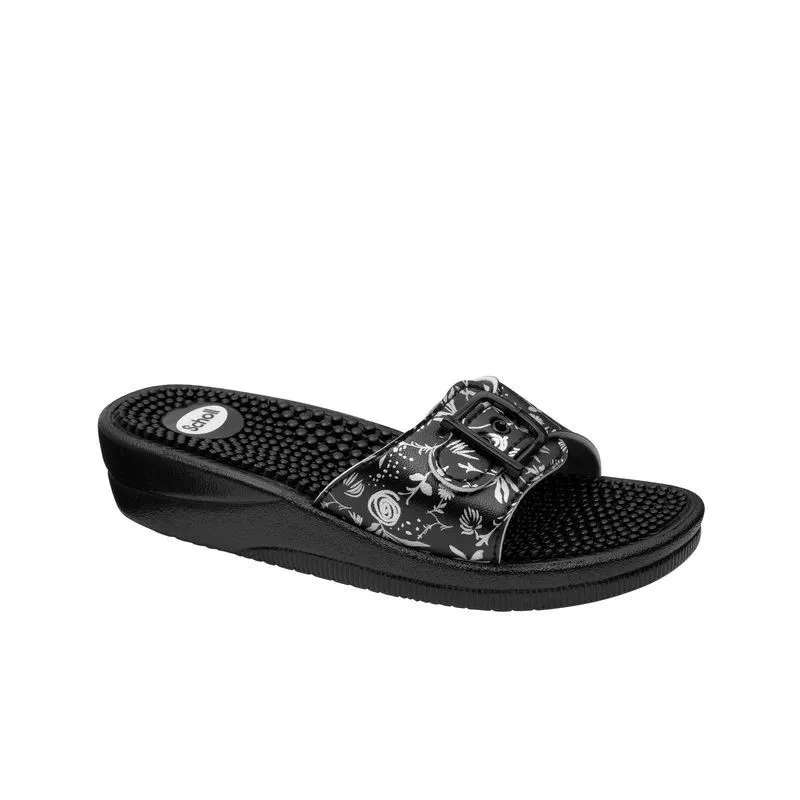 Scholl Mule New Massage Noir/Argent-T-41