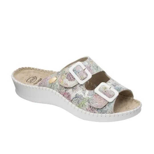 Scholl Mule Week-End Blanc Cassé Multicolor-T-37 Scholl Mule Week-End Blanc Cassé Multicolor-T-37