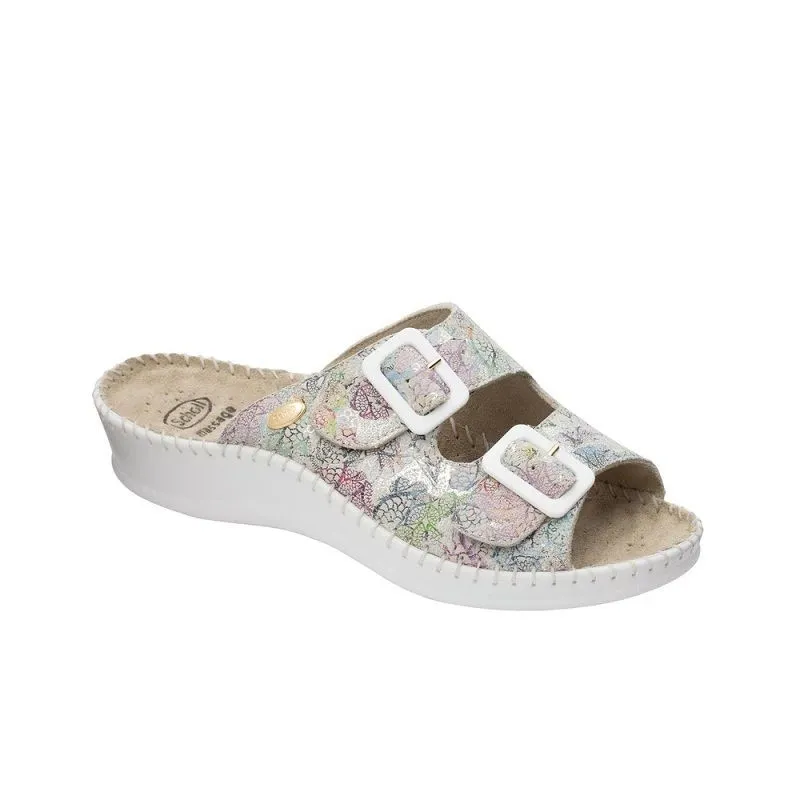 Scholl Mule Week-End Blanc Cassé Multicolor-T-39 Scholl Mule Week-End Blanc Cassé Multicolor-T-39
