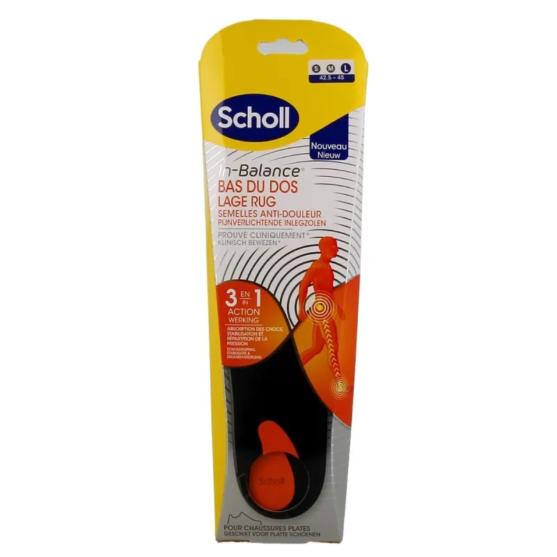Scholl Pharma 2 Semelles In Balance Bas du Dos taille 42.5-45