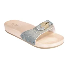 Scholl semelles bois PESCURA FLAT -argent/or/turquoise -41